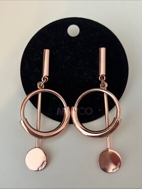 Mimco Balance Drop Earrings Pink Gold